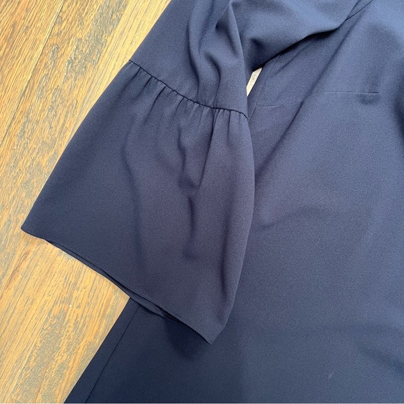 J. Crew Factory Navy Blue Flutter Sleeve Dress - Picture 4 of 8